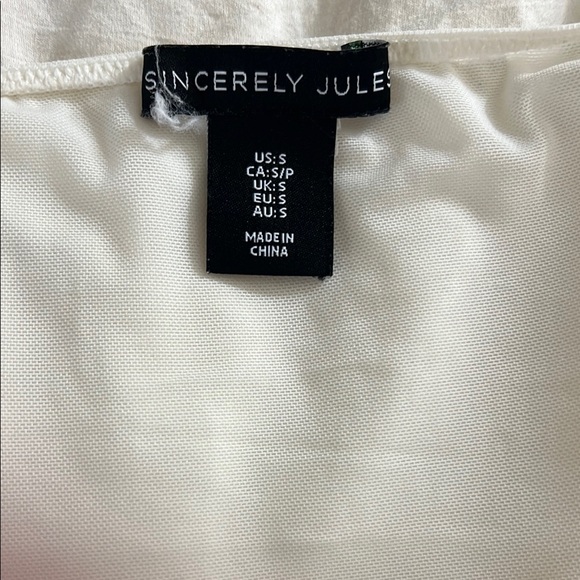 Sincerely Jules Off-White Sheer and Lace Long Sleeve Top - Picture 2 of 4